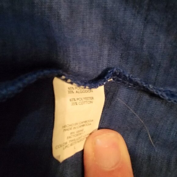 Daisy Fuentes My Favorite T scoop Neck Slim Fit Cut Cap sleeves - Size LG. Blue - Picture 6 of 9